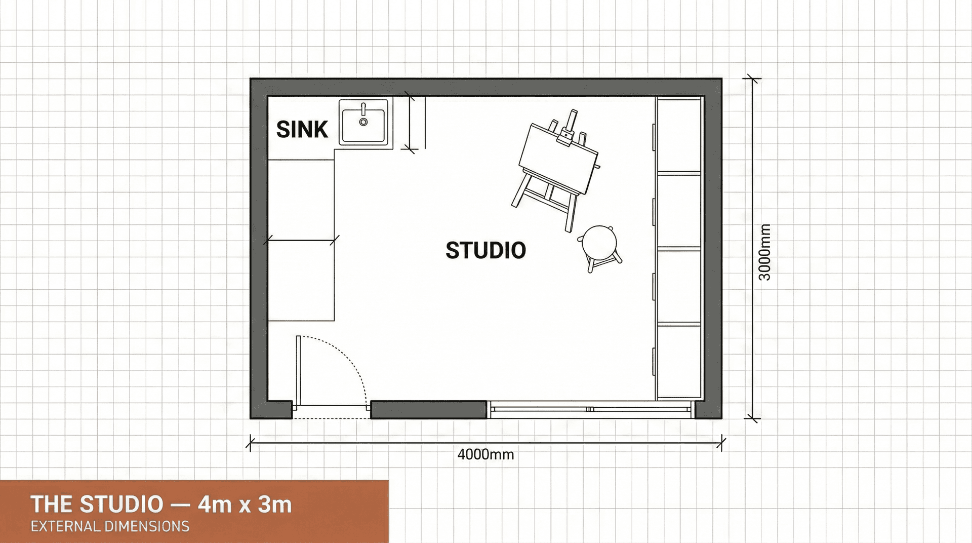 Example floor plan for The Studio