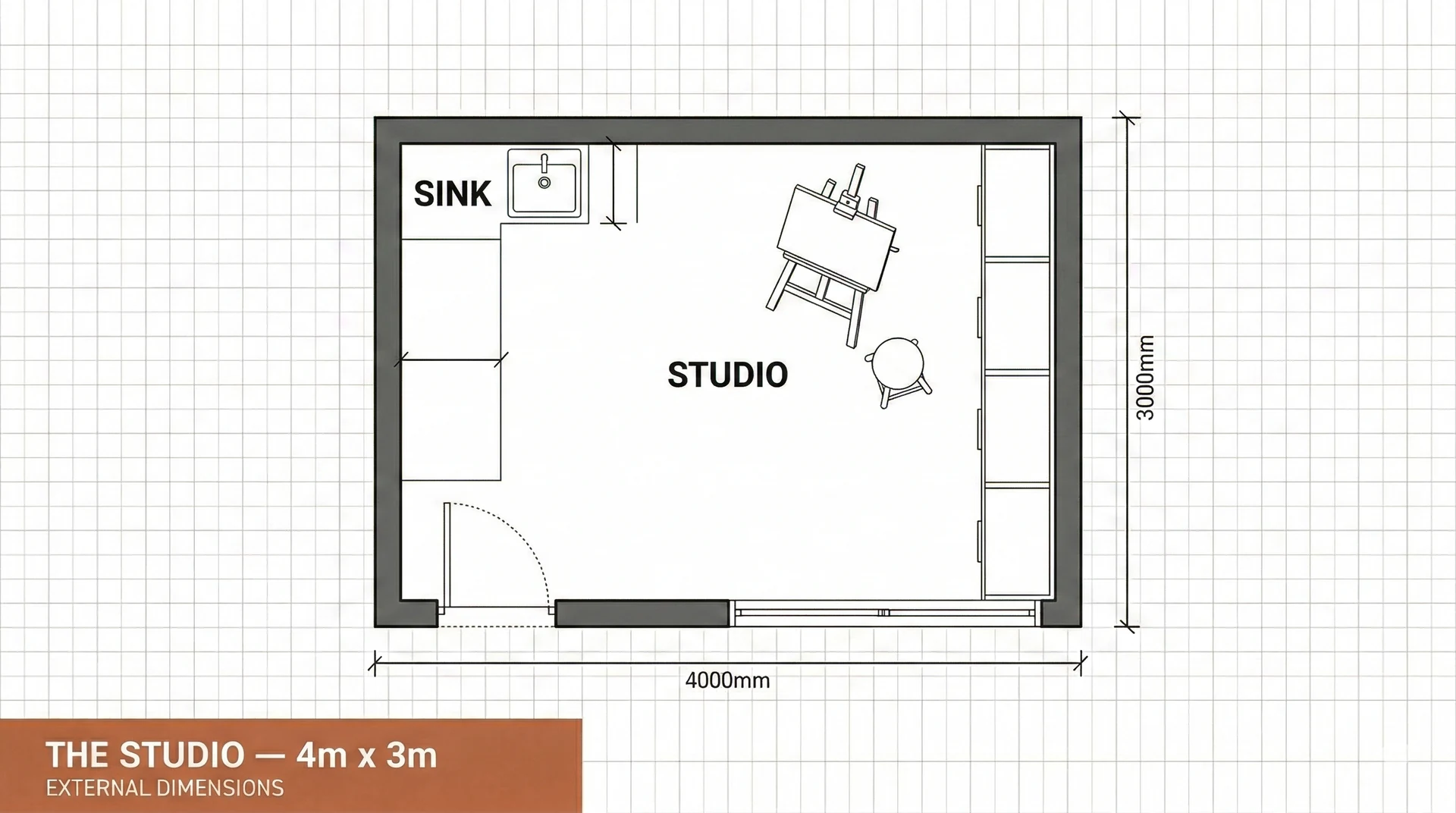 Example floor plan for The Studio